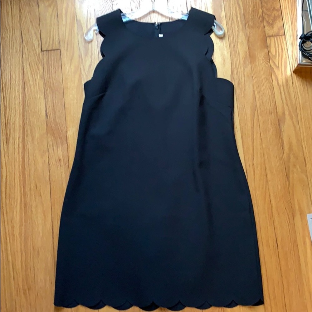 Black J Crew Black Scalloped Shift Dress 👗